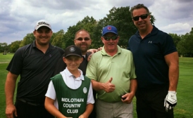 Sheet metal contractors enjoying golf outing